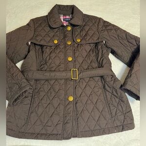Lands’ End Woman’s Quilted W/ Silky Pink Lining Barn Style Jacket. PERFECT! LG